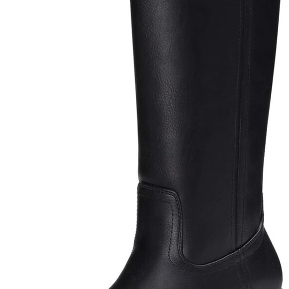Women's Knee High Boots with Square Toe and Chunky Block Heel - Picture 1 of 6